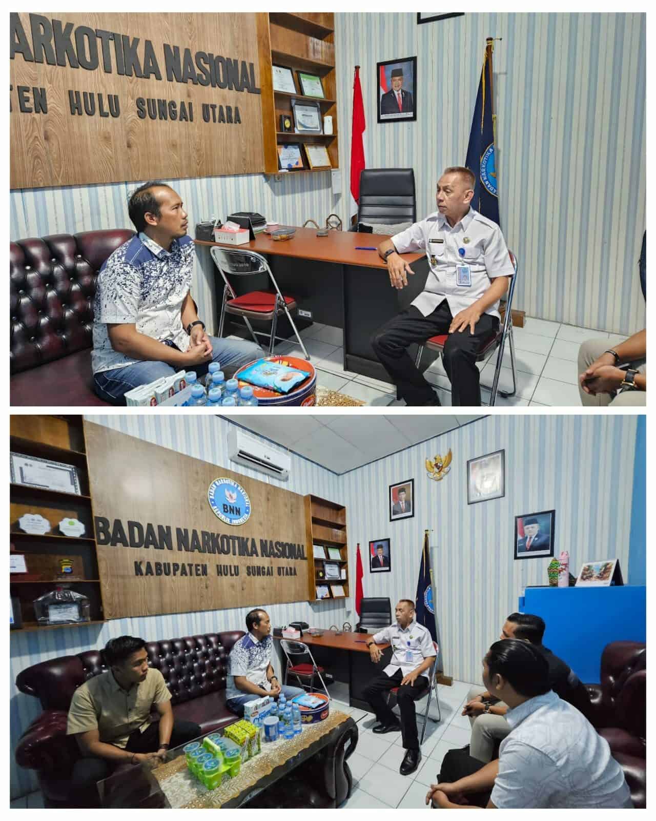 Kepala BNN Kab. HSU Terima Kunjungan Silaturahmi dari Kasat Narkoba Polres HSU