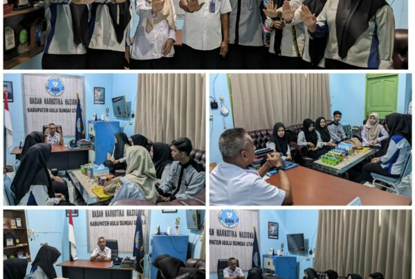 Kepala BNN Kab. HSU Terima Kunjungan Guru Pembimbing Siswa Magang dari SMKN 1 Amuntai